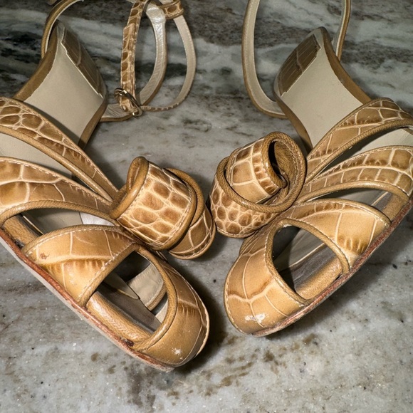 DIOR Embossed Ankle Strap Heel 38.5 - Picture 7 of 14